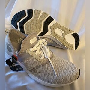 New Balance Gray and White Sneakers with Breathable Knit Upper